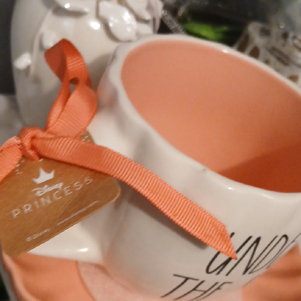 Rae Dunn Disney Double Sided Under the Sea Mug with Sea Shell Shaped Saucer NWT - Picture 3 of 7